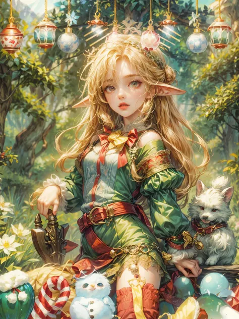 (absurdres, highres, ultra detailed, HDR), masterpiece, perfect face, detailed face, intricate details, watercolor art style, Christmas festive theme, extremely detailed character profile, best quality close-up picture,  serious face, kpop face , red eyes,...