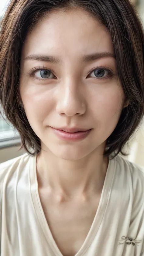 ( realistic :1.3、、 super high resolution 、8k、((Two Japanese Widows:1.4))、 Please raise your arms 、(( Please raise your arms ワキを披露するMature Woman:1.5))、(( look viewer:1.8))、(極めて realistic な肌の質感:1.4)、( realistic :1.3)、(( short hair:1.5))、(( Embarrassing Lo...