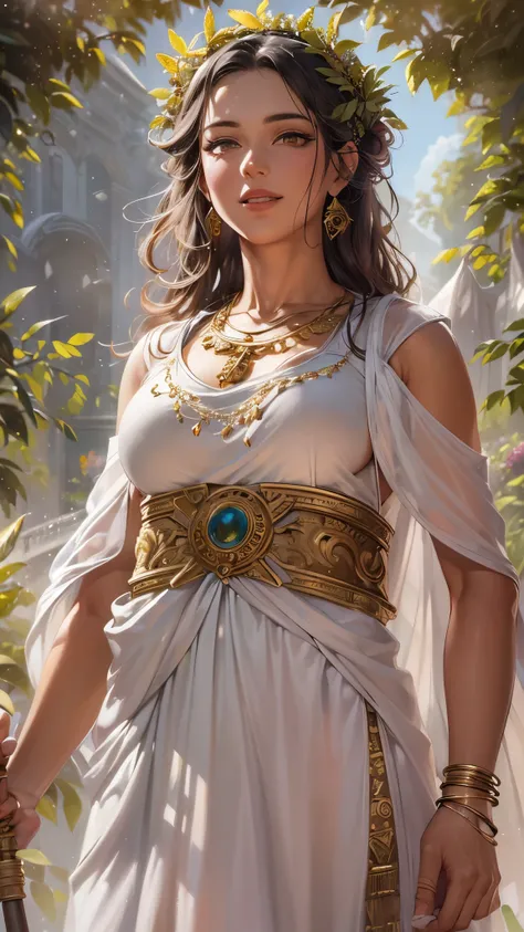 (( top quality)),( super high resolution ),( more),( detailed description ),(( best CG )),( Best Artwork ), Ultra Precision Art, Amazing Painting Art,(Exquisite art:1.5),  Pure White Ancient Roman Costume,  slit , Sandals,  anklet with a large cane,  brace...