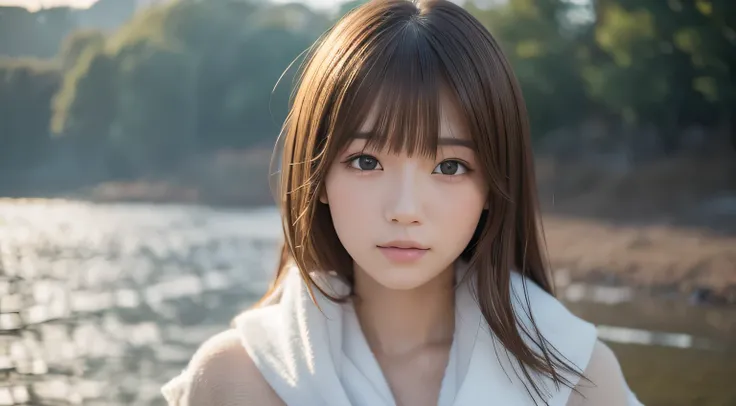 Professional, EF16-35mm f/2.8L III, high definition, 4K, photo quality, realistic, soft light source, Japanese, one pretty girl, 20 yrs old, brown eyes, parted bangs, brown hair, medium hair, close up on upper body & subject, no text.

Clothing: light purp...