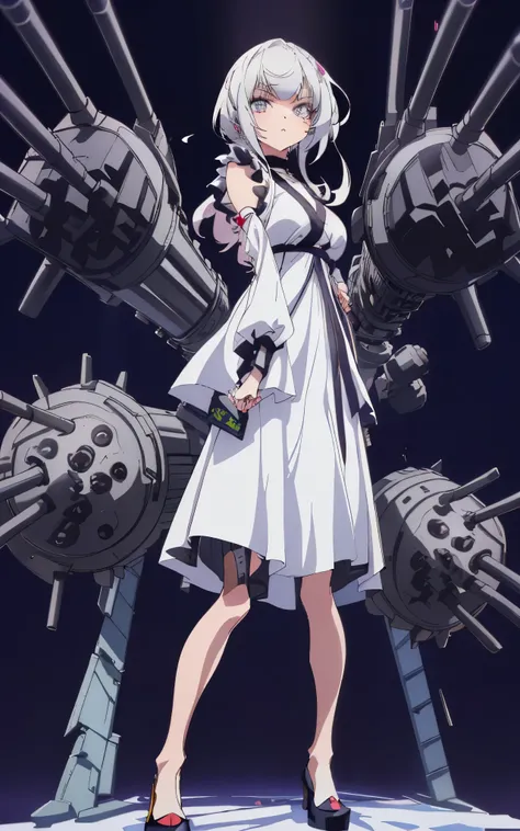 (cyber punk), (top quality:1.2, masterpiece:1.4, EXQUISITE RENDERING :1.3), ((A girl carrying a weapon that looks like a feather on her back:1.2)), (Clear eyes, glossy lips , pretty face), (( ARMS CONVERTED TO LASER CANNON:1.4)), ( WITH LASER CANNON :1....