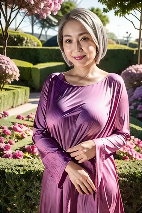 hypnotism師,  Hara Mariko , Hara Maiko , 80-year-old woman, Full body portrait,  the body and face are facing the viewer , Gray Hair,  white hair,  short hair,  Very Short Hair, hair even shorter than Belly Short, Cut your hair for 5 minutes,  Thin, Droopy ...