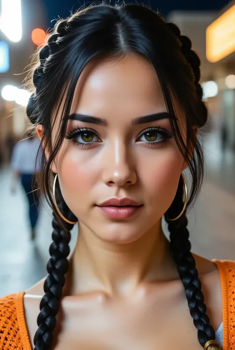  midway _Whisper,  An ultra-realistic portrait of a stunning supermodel  ,  pose with a beautifully detailed face with captivating eyes and a serene expression.  The image shows her natural beauty ,  focused on her flawless skin and delicate features .  Th...