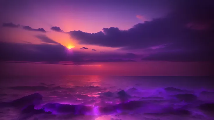  purple and blue sunset over the sea with one bird flying, at Purple Sunset , Purple Sunset ,  purple sky,  purple sky, Gazing at the Horizon,  violet and yellow sunset ,  looking at the horizon , dawn setting, evening,  fading into the horizon , cliff sid...