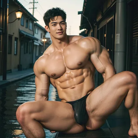 viewer watching from the ground looking up at the character, show full men body, (best quality:1.5, hyperrealistic:1.5, photorealistic:1.4, madly detailed CG unity 8k wallpaper:1.5, masterpiece:1.3, enthusiastically detailed photo:1.2), (hyper-realistic li...