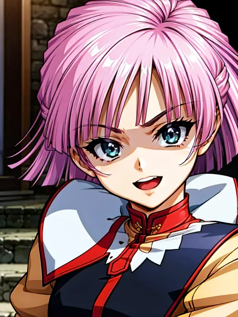 (Highest_4K quality, 8k,  high definition , masterpiece: 1.2),  super detailed),from_Down,(Anime_ screen capture),( One Girl ,Alone),dynamic_angle,,, Bob short hair ,,, viewers who stop at the edge, upper body,,,Evil Laugh ,,,,( detailed hair, Beautiful Ha...