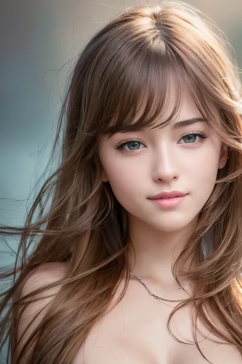 (8k,  top quality, masterpiece:1.2), ( realistic , photo- realistic :1.37),  ultra detail ,  1 girl,cute, Alone, ( nose brush),(smile:1.15),(  Closed Mouth )  small breasts, Beautiful Detailed Eyes , ( long hair:1.2),  floating hair novaFrogStyle ,  upper ...