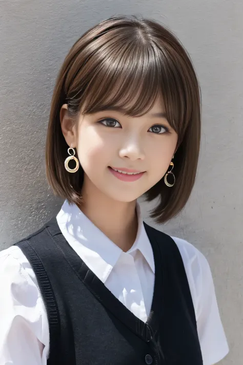   top quality 、 super detailed 、 high definition 、8k, Hairstyle:

Her hair is brownish in color and is tied up in a bun at the back.
Her bangs flow diagonally and some hair hangs down on the sides of her face, giving her a cute look.
Facial features:

Big ...