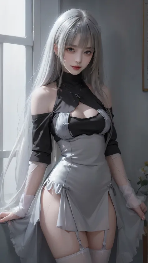 ((Black Vest Open Front ))、(( black flare miniskirt ))、( black garter and garter belt )、( black stockings on TV)、(黒い high heels)、(Pull up your skirt with both hands)、( I can see my black panties )Fluorescent Color、(( One Girl ))、(Rear view),( Looking Back)...