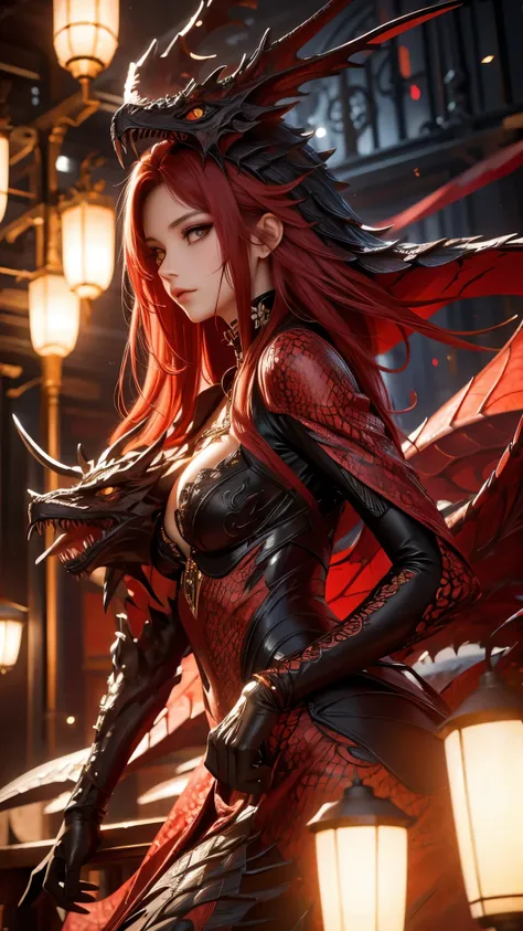 (( top quality)),( super high resolution ),( super detailed ),( detailed description ),(( best CG )),( Best Artwork ), Ultra Precision Art, Amazing Painted Art ,(Exquisite art:1.5), woman, Wet Scales ,  Crimson Serpent Eyes , Sharp Claws,  sharp fangs,  Di...