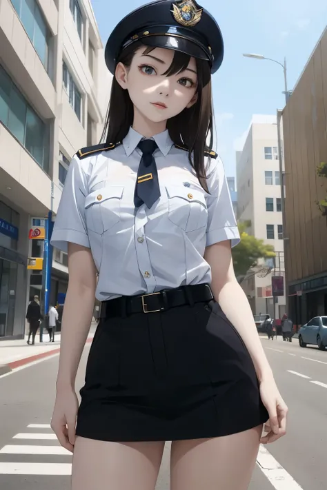 masterpiece,1girl,18歳,petite,small breasts,pale skin、policewoman、