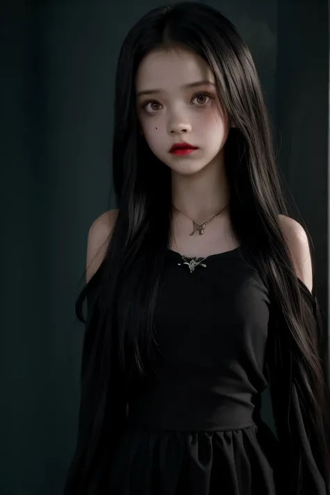 Wednesday Addams, Jenna Ortega, Apocalyptic Style, Zombie, Destroyed City Background