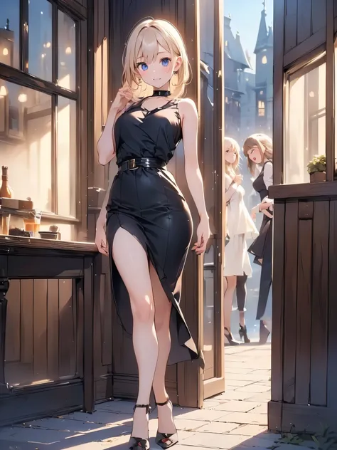 (3girls, masterpiece:1.5),(best quality, highest quality, Highest Resolution, ,Detailed depiction,Detailed Images:1.3),((whole body from toes to head, Including face)), 4K,Beautiful woman,suit, skirt, ((High heels)),slender anime girl, Age 25,(,slender gir...