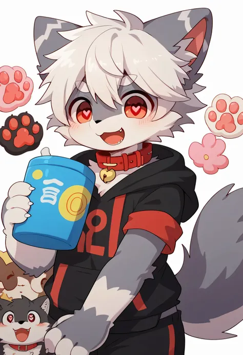   very detailed bustな,  very detailed bust, gray fur white hair ,Age 15,male,  excited to see bones  , Wolf pelt, excited,participate,  cute face,  something like fluffy fur ,Horny maleの子,Red collar,Cute ears ,Fluffy ears ,Fluffy ears , show me your legs ,...