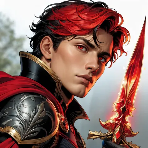 Remake this man with all red hair 