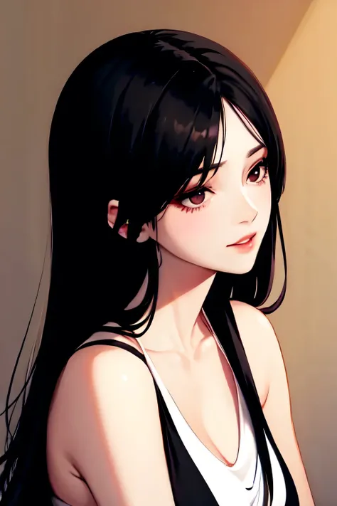 female illustration cool boyish long hair
Beautiful woman with black hair, no bangs, whitening, graceful, mature woman, quiet, dull