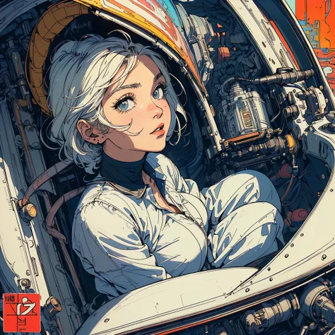 (((  Masterpiece  ,   top quality))),(((Alone:1.2))),(((  1 girl:1.2))),32K Wallpaper,   very detailed bust, Poster,  Retro Vintage Sci-Fi ,(((((近未来的なスペーススリラーPoster))))),(((((Portfolio))))),(((((close-up))))),(((((  bust up))))),((((More Angles)))),(((Over...