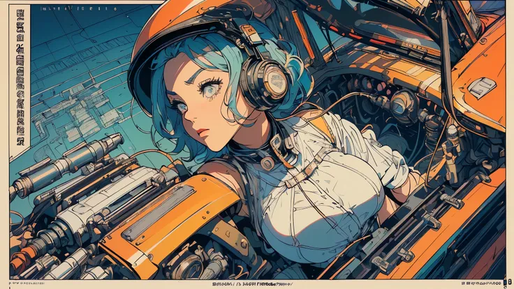 (((  Masterpiece ,   top quality))),(((alone:1.2))),(((  1 girl:1.2))),32K Wallpaper,   very detailed, poster,  retro vintage sci-fi ,(((((近未来的なスペーススリラーposter))))),(((((portfolio))))),(((((close-up))))),(((((  bust up))))),((((More Angles)))),(((Overwhelmi...