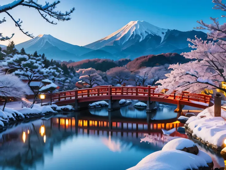 Japans winter scenery suitable for puzzles