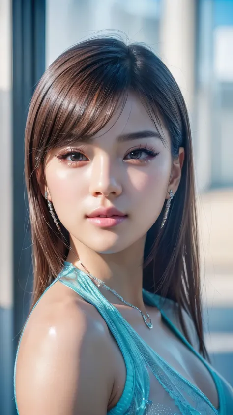 (8k, RAW photo, photorealistic:1.25) ,( lipgloss, eyelashes, gloss-face, glossy skin, best quality, ultra highres, depth of field, chromatic aberration, caustics, Broad lighting, natural shading,Kpop idol) looking at viewer with a serene and goddess-like h...