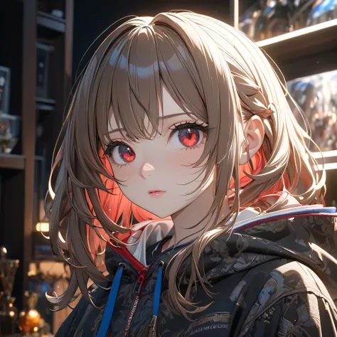 最 High Quality , wonderful_delicate, wonderful delicate eyes,  super detailed ,  beautiful, 8k ,  One Girl ,  red eyes, evil, Facial Contour,( absurd,  high definition ,  super detailed ), masterpiece, The perfect solution,  wonderful detail,  super detail...