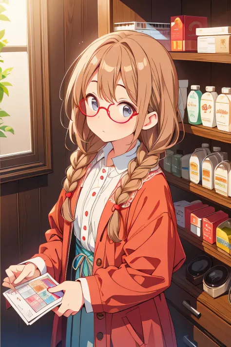 Looking up、 is shy、I have a medicine cabinet、 braids 、Worried face、Round Glasses