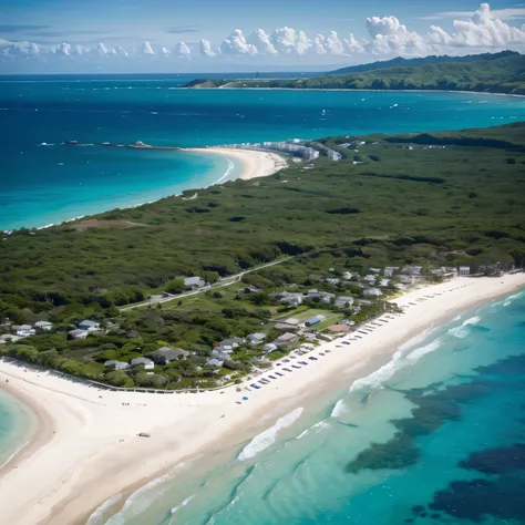 an island beach, ocean view,