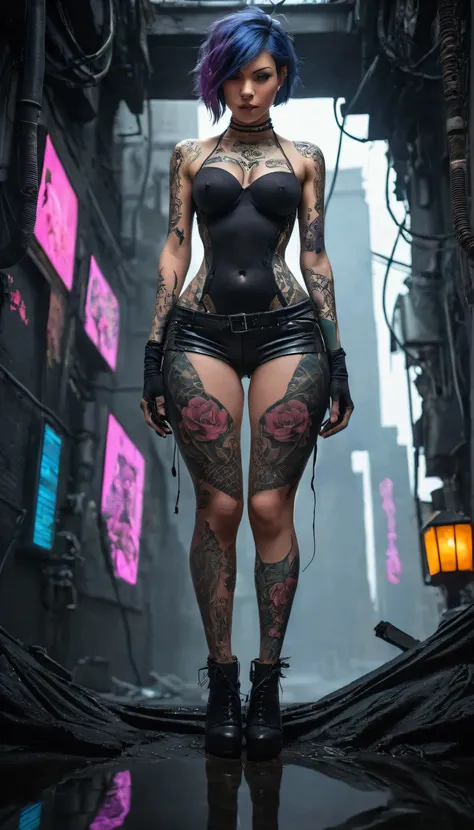 A masterpiece, an upside-down perspective, the finest quality — these are all adjectives that could be used to describe this piece of art. The face is seductive, the tattoo is adult and the model is a nudist. Through the lens of cyberpunk, we see a woman w...