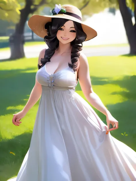 araffe woman in a dress and hat posing for a picture, romantic dress, cute dress, simple dress, summer dress, wearing dress, feminine girly dress, wearing a long flowery dress, stylish dress, wearing an elegant dress, wearing in a summer dress, vintage aes...