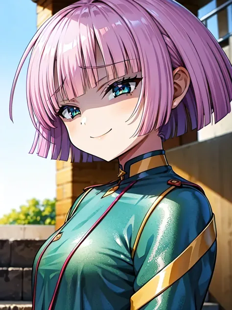 (Highest_4K quality, 8k,  high definition , masterpiece: 1.2),  super detailed),from_Down,(Anime_ screen capture),( One Girl ,Alone),dynamic_angle, evil _smile,,, Bob short hair ,,, viewers who stop at the edge, upper body,,,,,,,( detailed hair, Beautiful ...