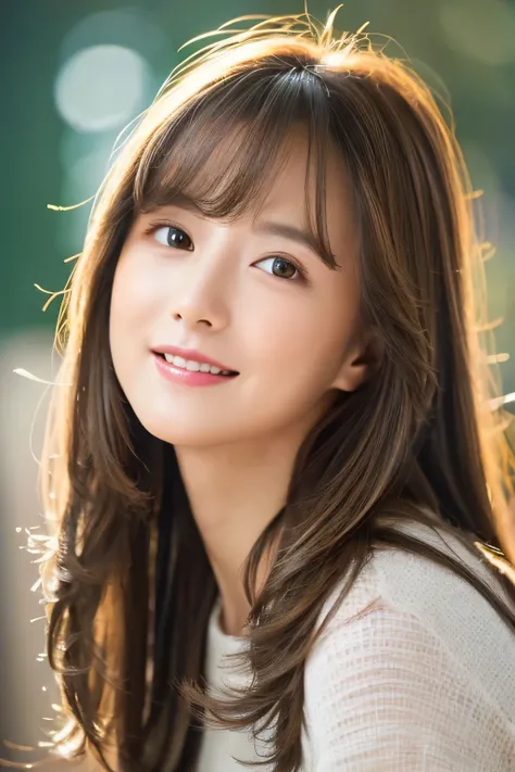 Lip Balm 、grey hair brown hair : 1.5、 long hair that grows to the waist、 Masterpiece 、 1 beautiful girl、 Details Eye 、 top quality, 超A is high definition , (reality: 1.4), movie lights、 beautiful skin 、slender、body facing forward、( surrea...