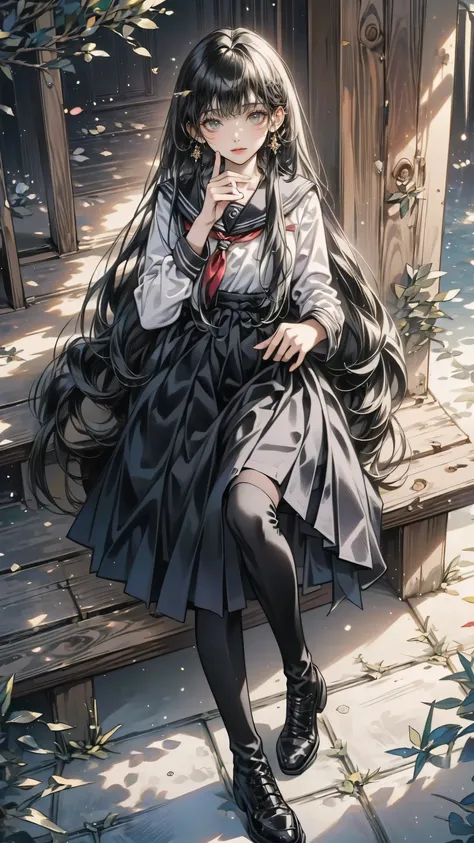 ( masterpiece : 1.2), ( very detailed: 1.2), ( very detailed CG: 1.2), ( high image quality: 1.2), (最 high image quality), 8k, Animated Illustrations , 、 beautiful girl、very cute angel、 pink gothic dress 、cute、baby face、smile、 Long Skirt、 Black lon...