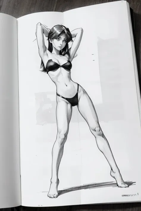  model,   cartoon/, exclusive, meigo, simple . Private, sketch art style, 
sketch book, magazine ,   hand drawing , with black and white graphite, perfection,  best quality , manga, pose, positions, cartoonesco, simple, loaded. 