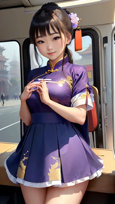 *High quality writing */  top quality 、16 K、 mastepice 、Highly detailed faces、 very detailed lips、 detailed eyes on board、Realistic pupils、break、/*Characters and facial expressions*/カラフルな模様の China Dress)))、(( traditional Chinese dress))、 China Dress、 mini ...