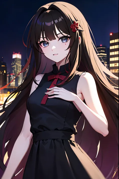 Anime girl in a black dress with a black bag,  anime girl in a black dress , De Girls Frontline, Made with Anime Painter Studio, Rin Tohsaka, Girls Frontline style , Fine details. girls frontline, Chica anime linda con un vestido bonito,  anime moe art sty...