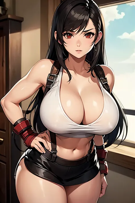 Beautiful girl, Final Fantasy (Tifa), big breasts, cleavage, sexy