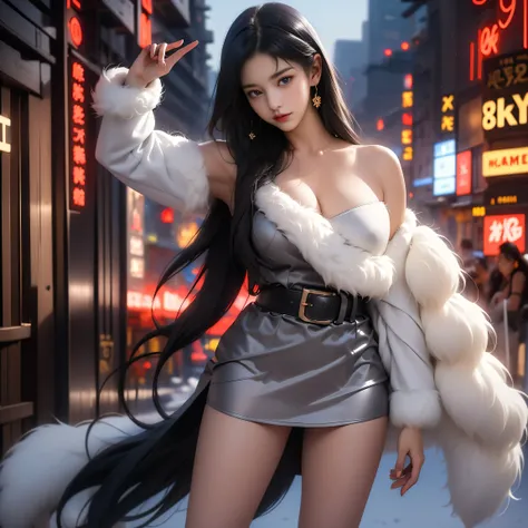 ((Girl standing on a New York street corner))、(( Illuminations)),(  highest quality ))、(  excellent quality、8k、tmasterpiece:1.5))、 My genitals are clear :1.2、  Perfect Body Beauty :1。4) wet skin、smile、Film texture、 Photorealistic 、高image quality、1 person、s...