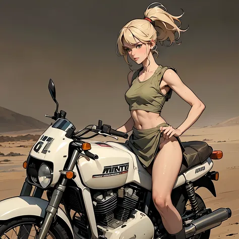 nsfw, sketch, traditional media, perfect anatomy proportion body,  action,  dynamic composition with a sense of speed and dynamism , (Ride an old off-road motorcycle:1.6), milf, 40age, perfect beautiful delicate sexy face, perfect beautiful delicate eyes, ...