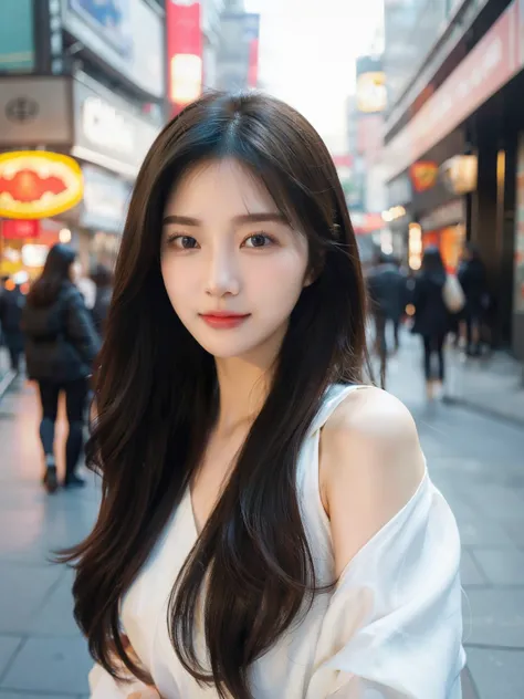 In the bustling streets of Seoul, amidst the vibrant culture and modernity, stands a figure of unparalleled beauty. Shes an idol, a harmonious blend of Asian and European heritage, captivating every glance with her stunning features. Her long, silky hair c...