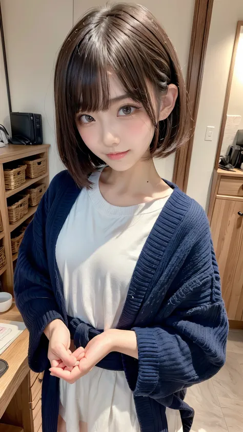  Japanese,  1 girl,  Famous Japanese Idol , In uniform,  cute girl, Very young face, masterpiece,  top quality , 8k,  RAW photos .  is watching viewers, Beautiful small face, (Very small :1.8）、( detailed hands :1.3,  perfect right hand:1.2)