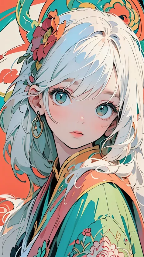 Official Art , wallpaper, very detailed, ((( very detailedな目と顔))), shut up., masterpiece, top quality , Realistic Portrait , (ZenTangle, Mandala, Tangle, EnTangle), Complicated clothes, very detailed, Dynamic Angle , the most beautiful form of chaos...