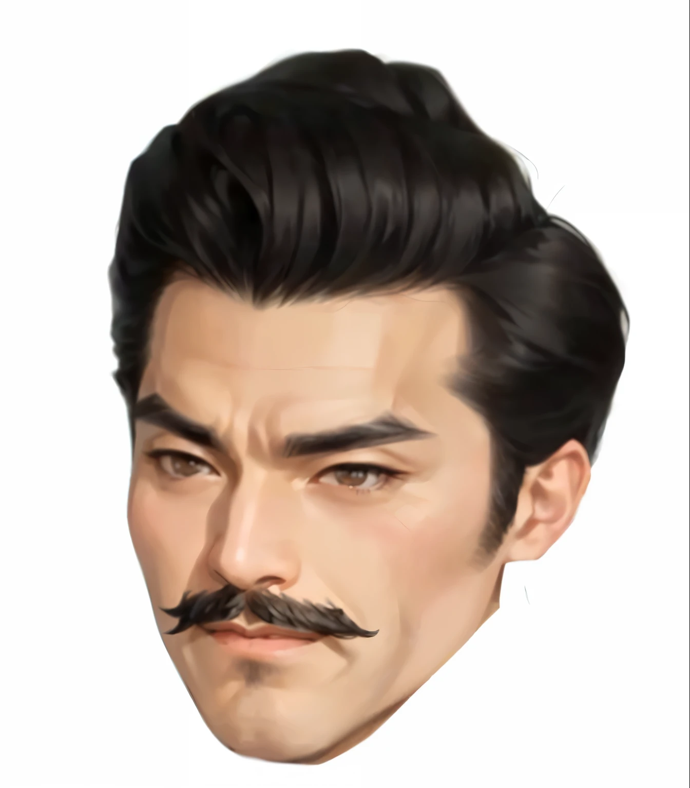 a close up of a man with a mustache and a moustache, okabe rintarou, highly_detailed_face!!!, inspired by Jang Seung-eop, inspired by Ikuo Hirayama, semi realistic anime, kentaro, face very realistic, handsome stunning realistic, realistic anime face, ( ul...