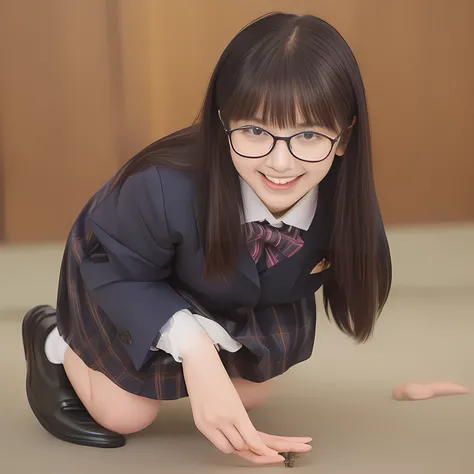 (Highest quality, masterpiece:1.2), Highest quality, High resolution, 1080P, 8k, clearly detailed, low-angle shot, height: 150cm, (Some 15yo idol girls are inviting, bending down deeply at waist, and looking down at the floor, bending down deeply at her wa...