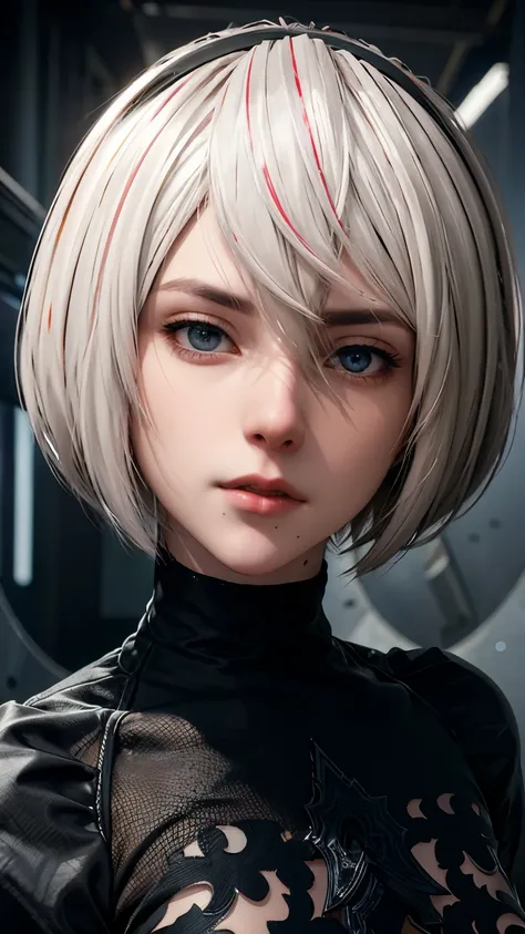  A dazzling colorful and intricate portrait, wearing a black turtleneck ,  epic character composition ,  white hair, alessio albi, Nina Masic,  sharp focus,  natural lighting , subsurface scattering, f2, 35mm,  full body,