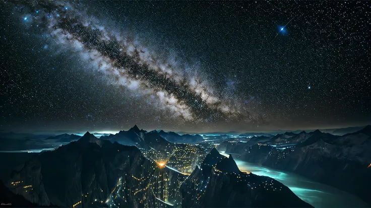  super high definition , high definition, High Quality ,Spectacular views, The huge Milky Way galaxy dazzles in the night sky .Shining Star々, Glaciers flow between the Alps and ice and water reflect the Milky Way Galaxy,Unbelievable stars 々The brilliance, ...