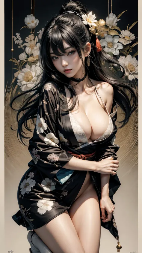  super high res、 sexyなウマリンダ戦士、 accurate anatomy、 pretty face 、 Open Sexy Kimono 、fascinating figure、 sexyなOpen the kimono、 seductive 、 sexy、Eros、Big Breasts、 cleavage、 sexy太もも、 One Thigh Is Raw 、Open the kimono、 long legs 、 white socks、 The artwork is crea...