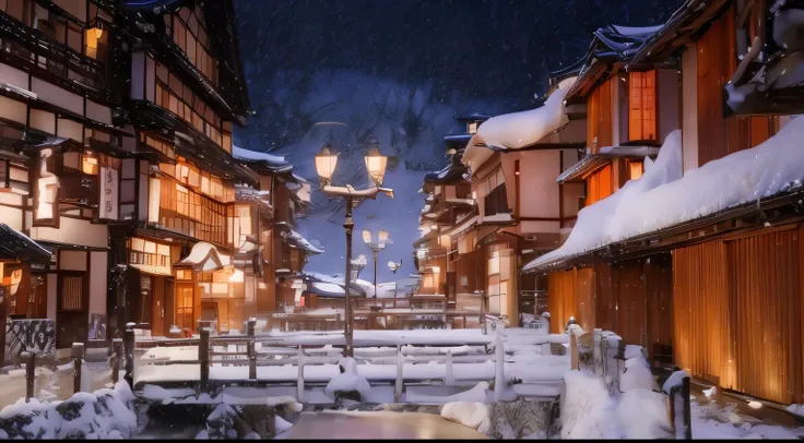 An inn in Japan where its snowing