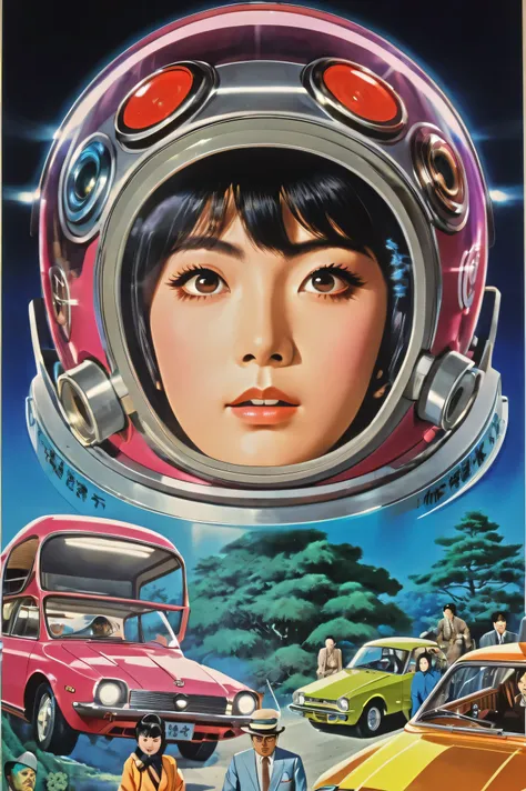Manga characters, 1970s comic art , 1970s Japanese TV show monster, detailed Digital Paint, bright color, dynamic composition , Dramatic lighting, vintage aesthetics , ( top quality,4K,8k, high definition ,masterpiece:1...