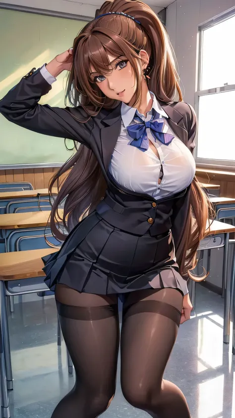 (masterpiece, high definition , top quality :1.3), professional artwork, 8k, very detailed,((( gal))),(( PLEATED MINI SKIRT )),(( high school girl)),(( school uniform)),(( pantyhose)),(((Mature Woman))),((( sexy panties))),((blouse)),(( beautiful feet))...