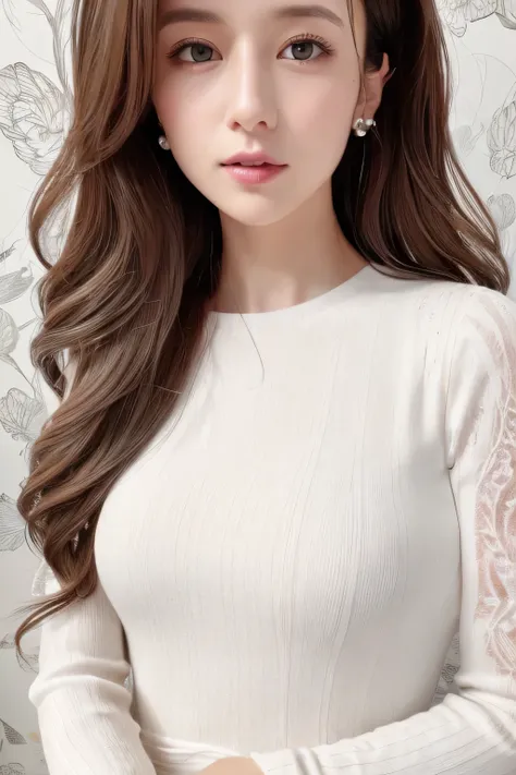 ( hyperrealistic), ( high definition ), (8k), ( very detailed), (Best illustrations), ( beautiful detailed eyes), ( top quality ), ( super detailed ), (masterpiece), ( wallpaper), ( detailed face ), Alone,  1 girl, white wavy hair ,  Japanese ,  heterochro...